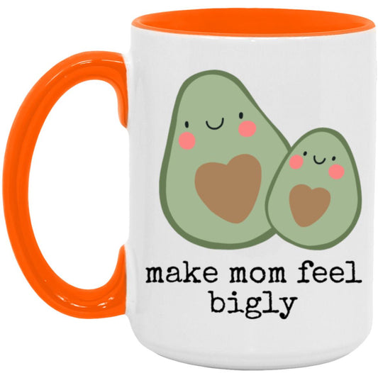 Premium Coffee Mug, Avocado Motherhood Make Mom Feel Bigly - Reddogshirt